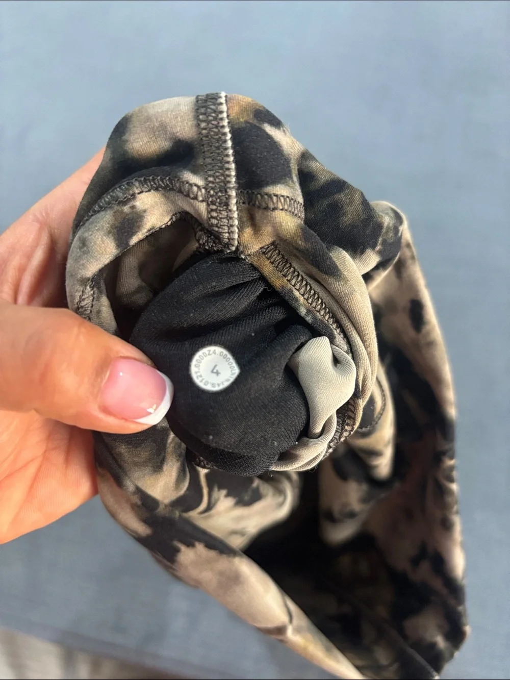 lululemon athletica Black & Cream Tie-Dye High-Rise Bike Shorts